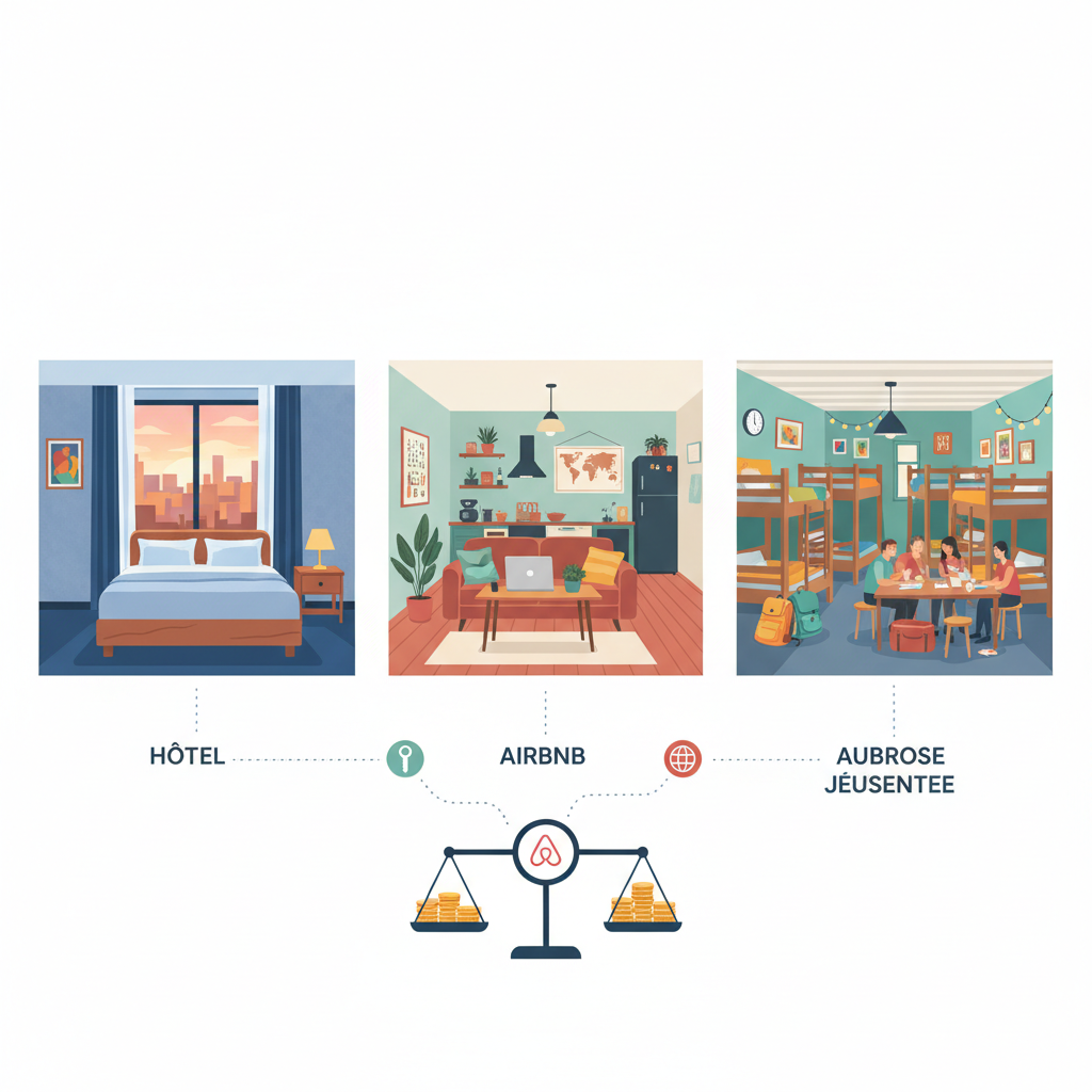 Hôtel vs Airbnb vs auberge : le vrai comparatif pour économiser
