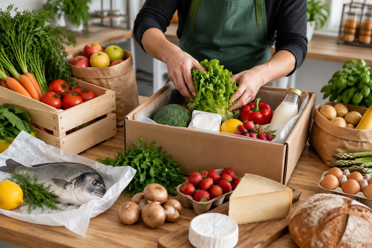 Préparation soignée d’une livraison de produits frais
